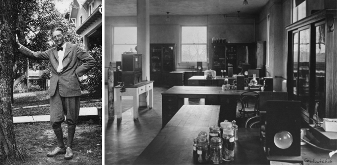 Left: L.R. Jackson.  Right: Graduate Lab, 1914.